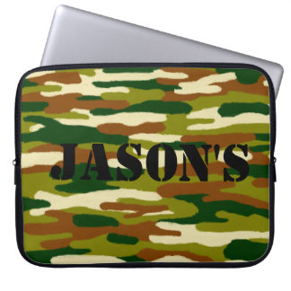 Camouflage Custom Name Laptop Sleeve