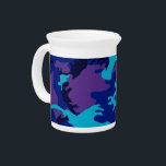 Camouflage Dark Blue & Purple Pattern Beverage Pitcher<br><div class="desc">Personalize this template with your art or photo and customize it to your liking. The product features a blue and purple camouflage pattern.</div>