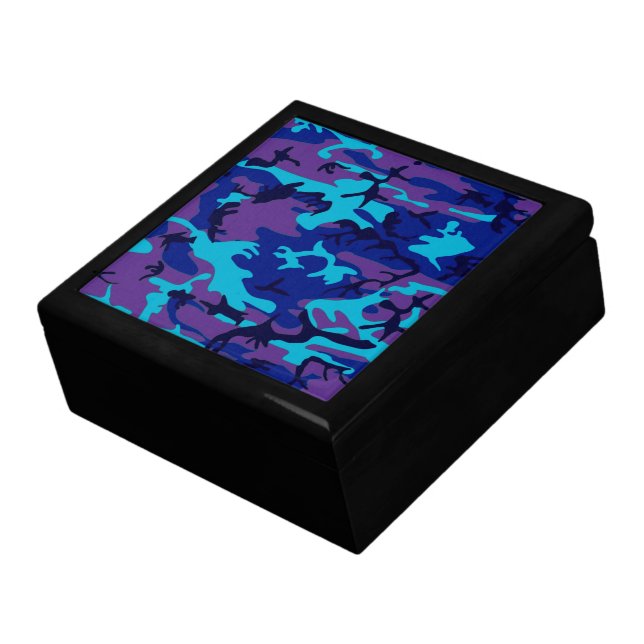 Camouflage Dark Blue & Purple Pattern Gift Box (Side)