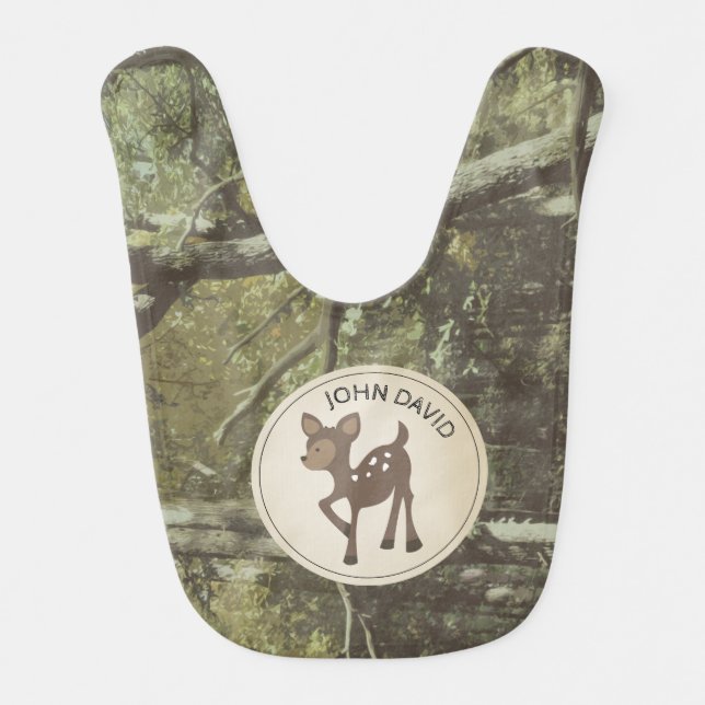 Camouflage Deer Baby Bib (Front)