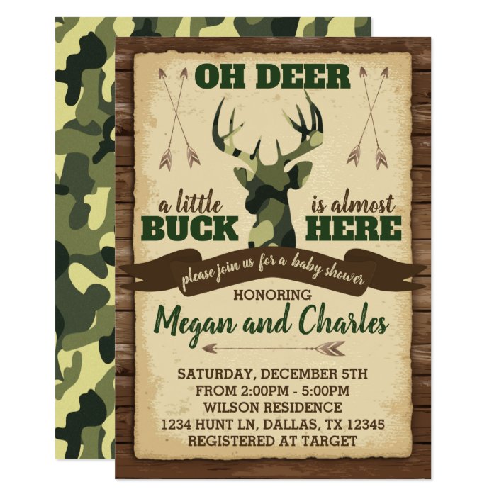 camouflage baby shower invitations