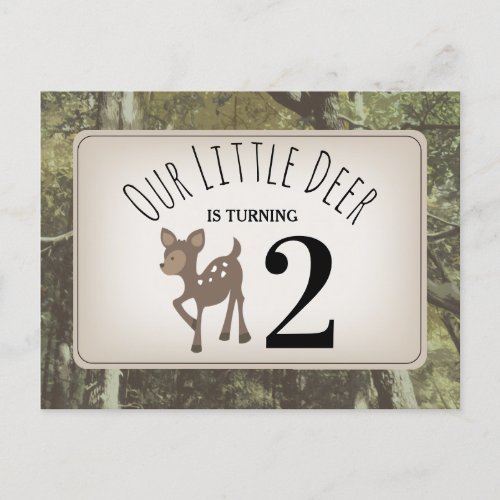 Camouflage Deer Birthday Invitation Postcard