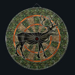 Camouflage Deer Hunter Dartboard<br><div class="desc">This hunting themed dartboard has a picture of a deer / reindeer that is brown with large antlers. It also has a green and brown camo pattern and alternating shades of orange. This is a great game board for outdoorsmen, hunters and men with camouflage-themed man caves. See more variations in...</div>