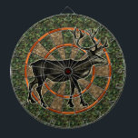 Camouflage Deer Hunter Dartboard<br><div class="desc">This hunting themed dartboard has a picture of a deer / reindeer that is brown with large antlers. It also has a green and brown camo pattern and alternating shades of orange. This is a great game board for outdoorsmen, hunters and men with camouflage-themed man caves. See more variations in...</div>