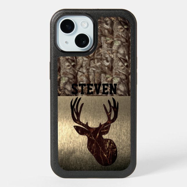 Camouflage Deer Hunting Name Case (Back)