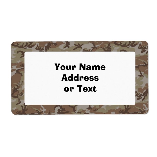 Camouflage Desert Label (Front)