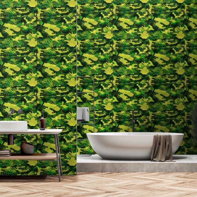 Camouflage Design Camo Wallpaper (Bathroom)