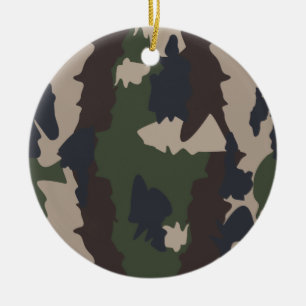 Camouflage design ceramic ornament