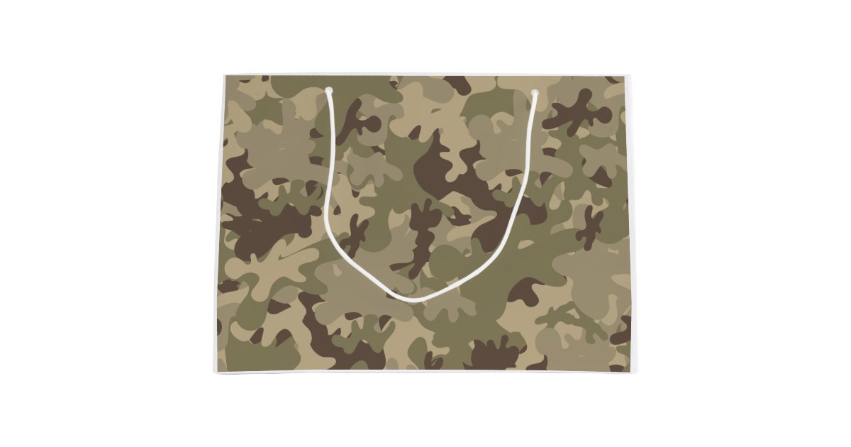 Camouflage design large gift bag Zazzle