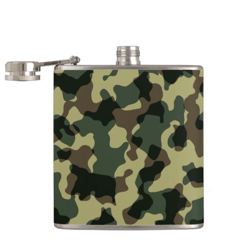 Camouflage Design Top Hip Camo Whiskey Flask