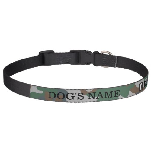 Camouflage Dog Collar Custom Name  Contact Number