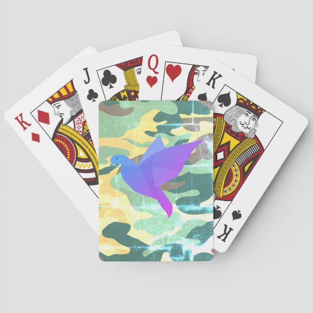 Camouflage Dove, Peace Cards (Back)