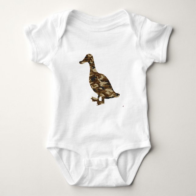 Camouflage Duck Silhouette Baby Bodysuit (Front)