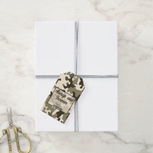Camouflage Earthy Shades of Brown & Tan Gift Tags