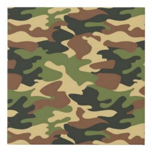 camouflage faux canvas print