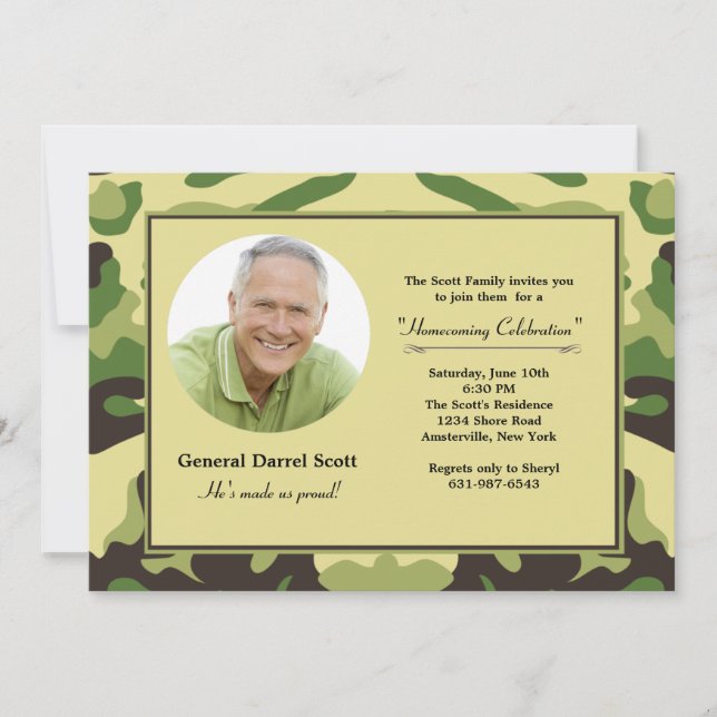 Camouflage Frame - Photo Military Invitation (Front)