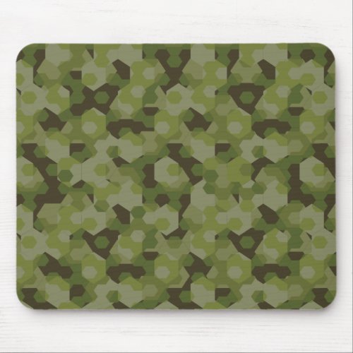 Camouflage geometric hexagon mouse pad