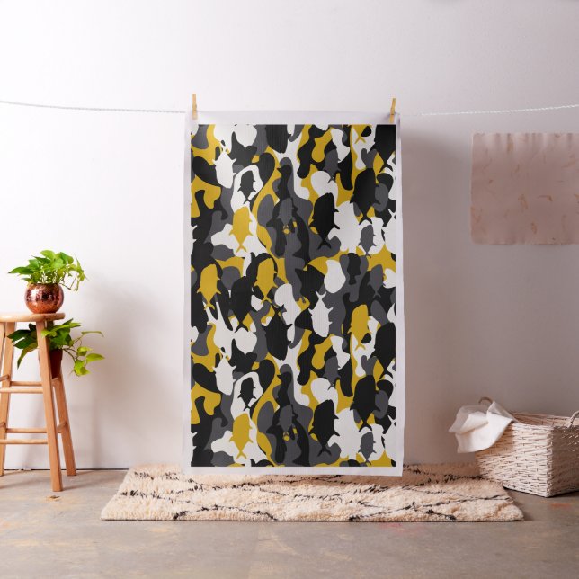 Camouflage Giant Trevally yellow pattern Fabric (In Situ)