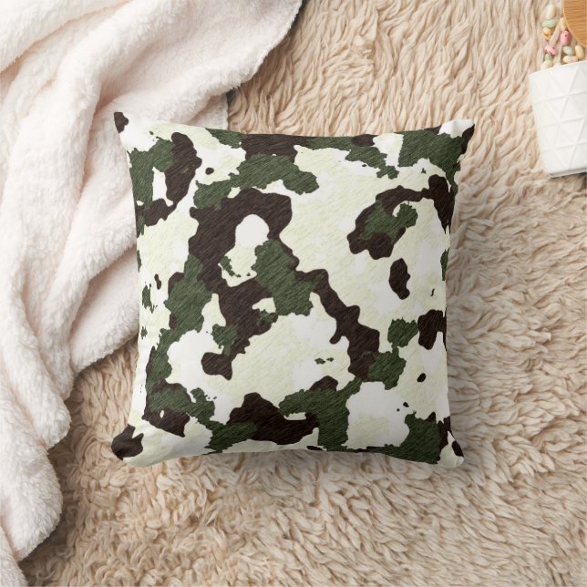 Camouflage Gray Brown White Decor Pillow (Blanket)
