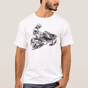 Camouflage Gray Snowmobiler T-Shirt