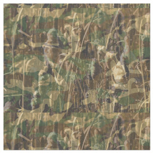 Camouflage Green and Brown Hunting Fishing Camo Fabric