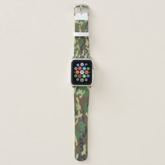 Camouflage Green And Brown Pattern Military Apple Watch Band
