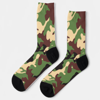 Camouflage Green and Brown Socks