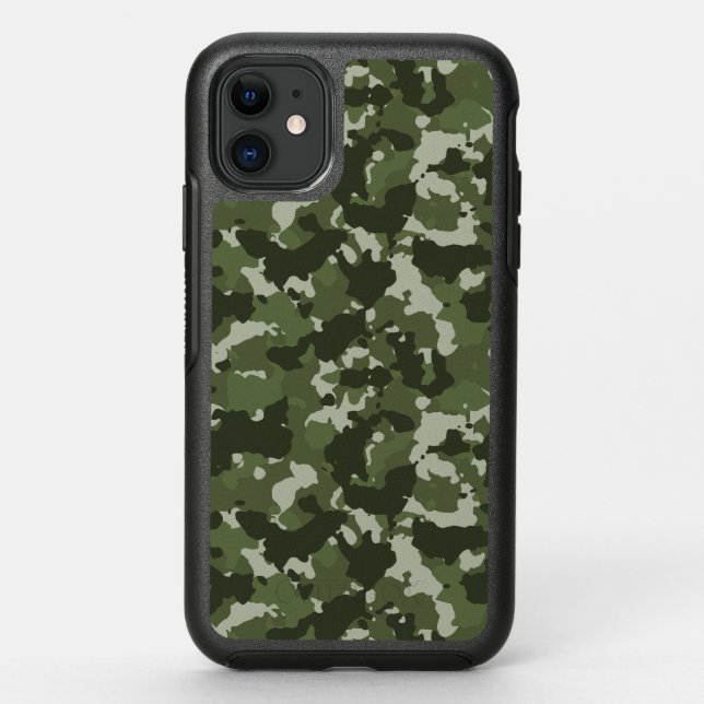 Camouflage Green Army Woodland Camo Otterbox iPhone Case (Back)