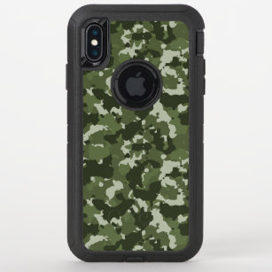 Camouflage Green Army Woodland Camo OtterBox Defender iPhone XS Max Case