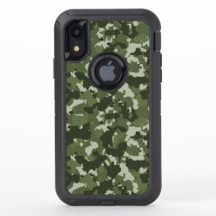 Camouflage Green Army Woodland Camo OtterBox Defender iPhone XR Case