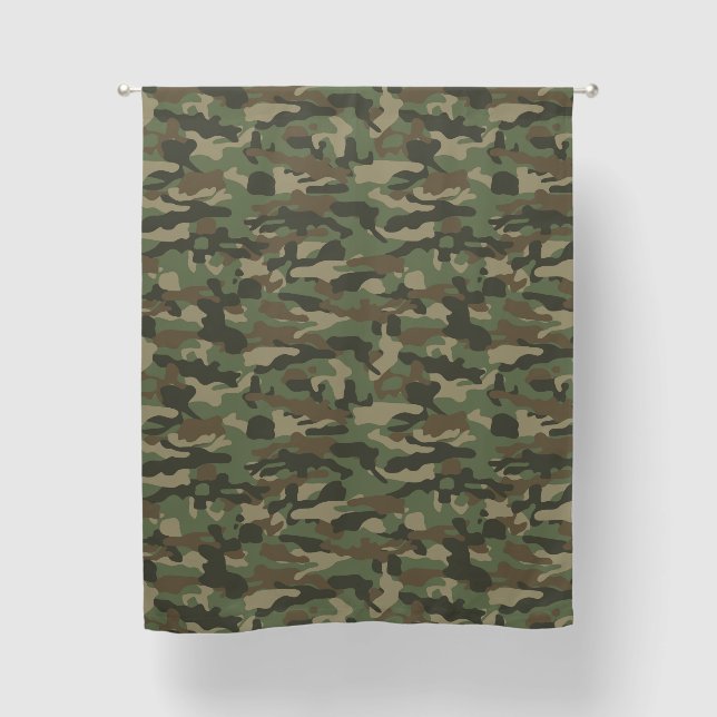 Camouflage Green Camo Army Pattern Blackout Curtains (Front)