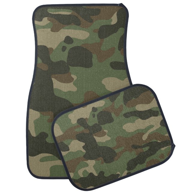 Camouflage Green Camo Army Pattern Car Floor Mat (Set)