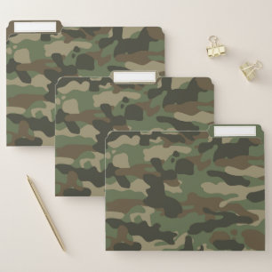 Camouflage Green Camo Army Pattern File Folder