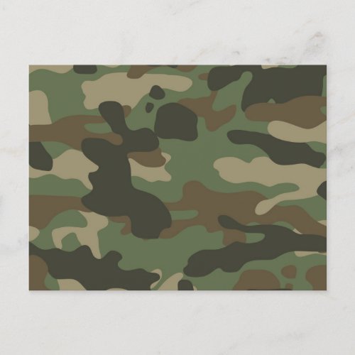 Camouflage Green Camo Army Pattern  Holiday Postcard