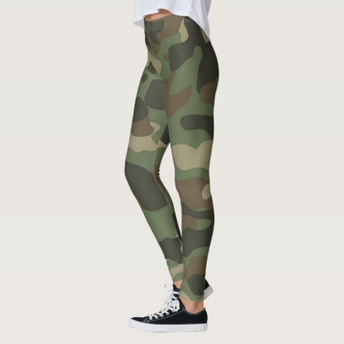 Camouflage Green Camo Army Pattern Leggings