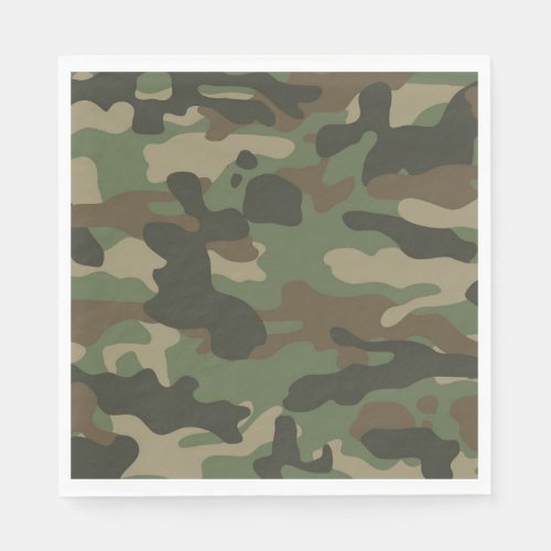 Camouflage Green Camo Army Pattern Napkins