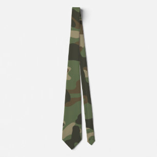 Camouflage Green Camo Army Pattern  Neck Tie