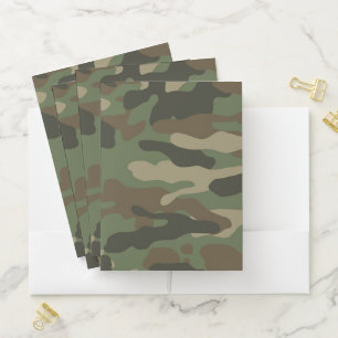 Camouflage Green Camo Army Pattern Pocket Folder