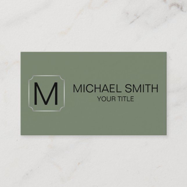 Camouflage green color background business card (Front)