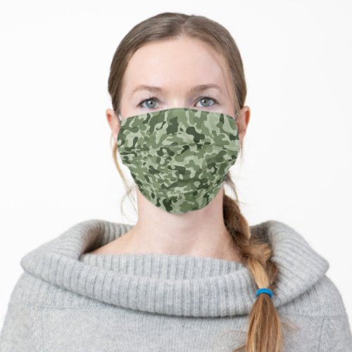 Camouflage Green Khaki Green Adult Cloth Face Mask