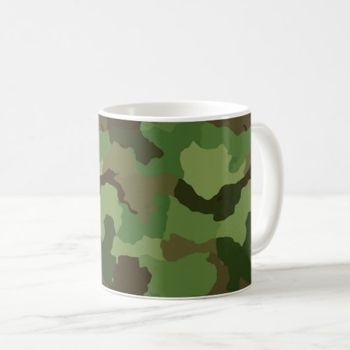 Camouflage Green Military Pattern Background  Coffee Mug