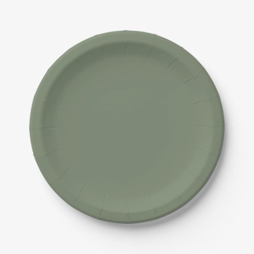 Camouflage Green Solid Color Paper Plates