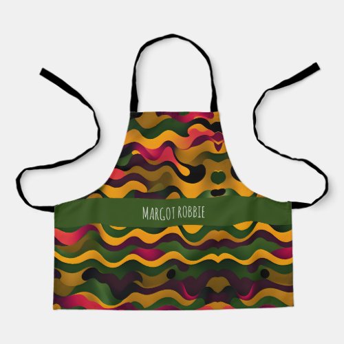 Camouflage Gren Pink Woman Rainbow Pattern Apron