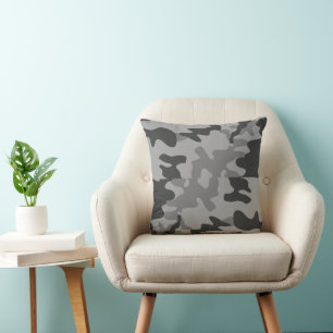 Camouflage Grey Accessories Throw Pillow