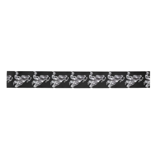 Camouflage Grey Snowmobile Satin Ribbon (Front)