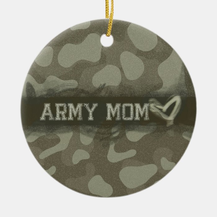 Camouflage Grunge Army Mom Customized Ornament