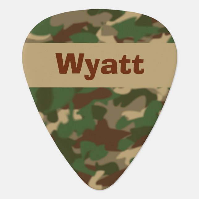Camouflage Guitar Pick Personalized Name (Front)