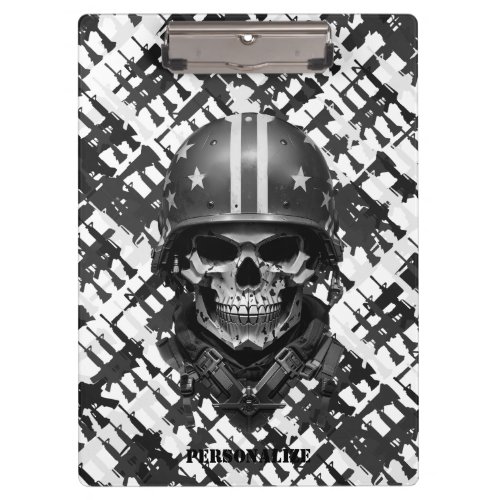 Camouflage Gun Computer Games Cool Military Style Clipboard
