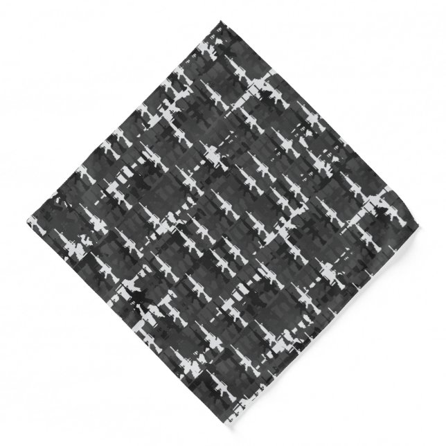 Camouflage Gun Rifles GI Military Style Cool Camo Bandana (Front)
