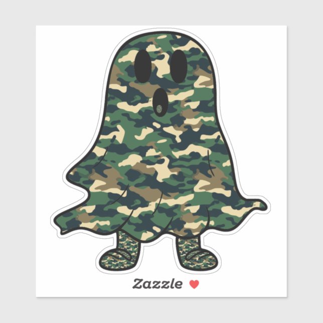 Camouflage Halloween Ghost Sticker (Sheet)